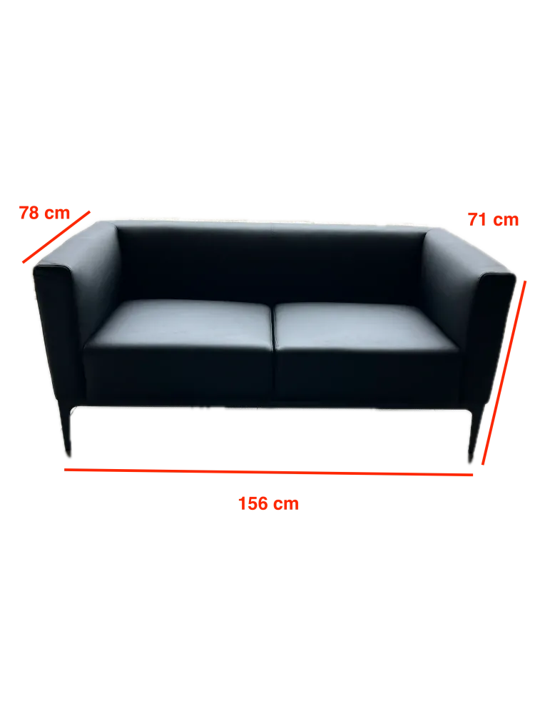 Sedačka koženková ČIERNA