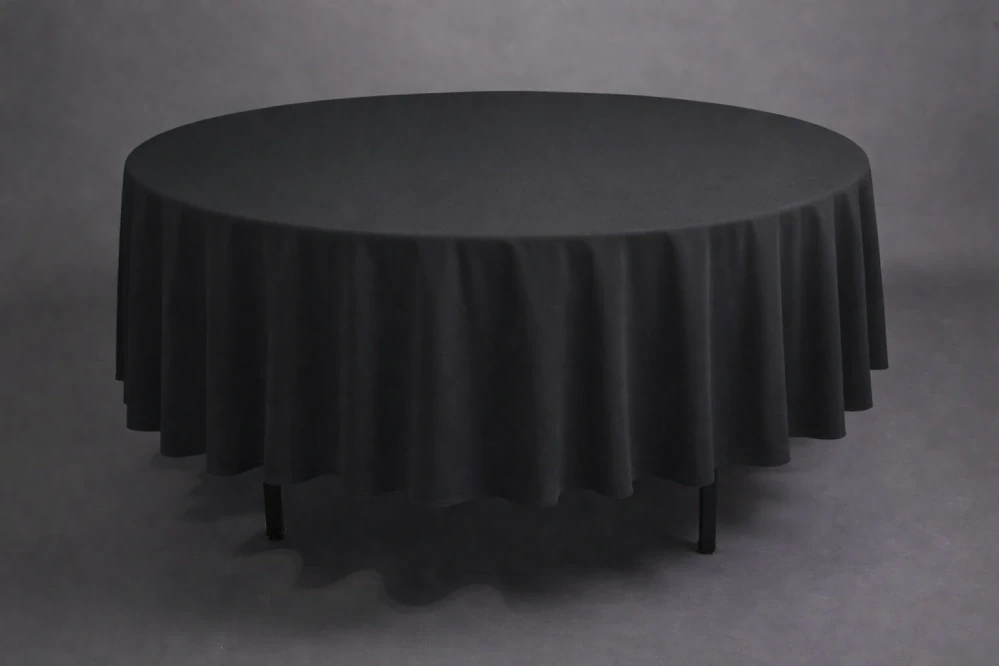 Stôl s obrusom Ø 120 cm