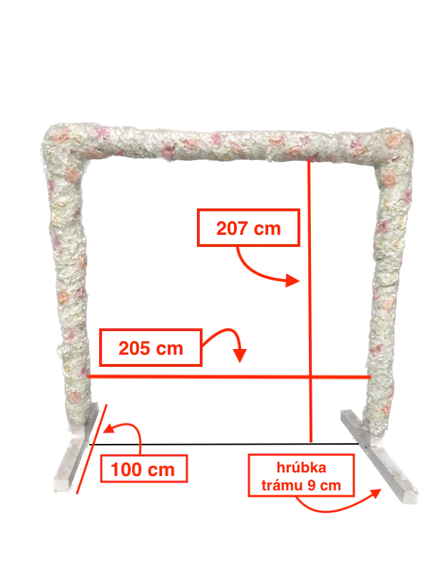 Svadobná brána / biela s kvetinkami