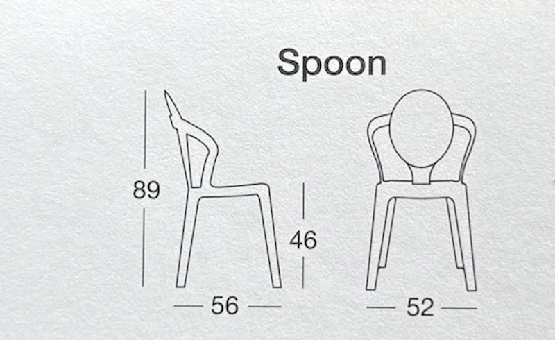 Stolička Spoon transparentná