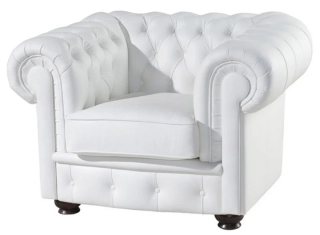 CHESTERFIELD kreslo biele
